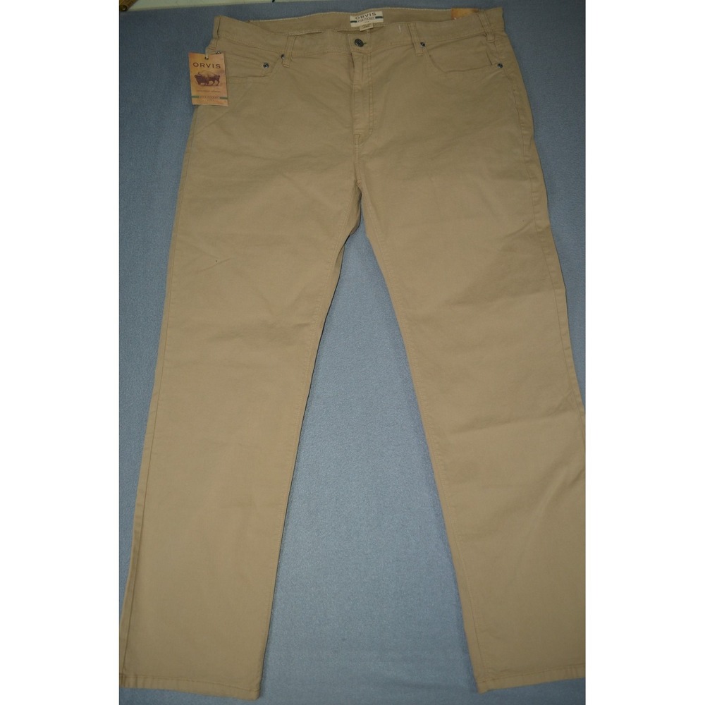 Orvis 1856 Stretch Twill 5-Pocket Pants Men's 42x32 Khaki New with Tag $110